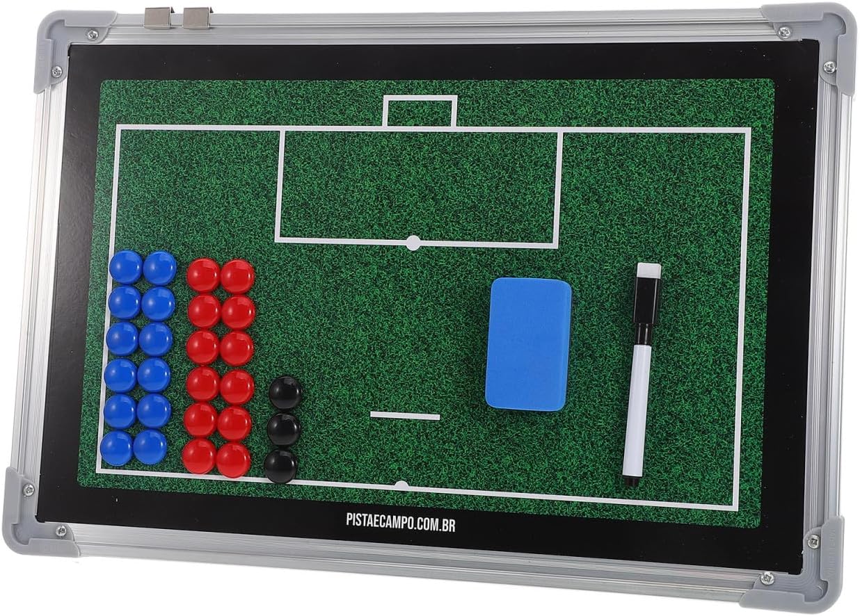 Healeved Soccer Coaching Board Football Training Dry Erase Tactical Aluminum Alloy Board with Marker Pen Portable Coaching Kit for Grass Field Coaches