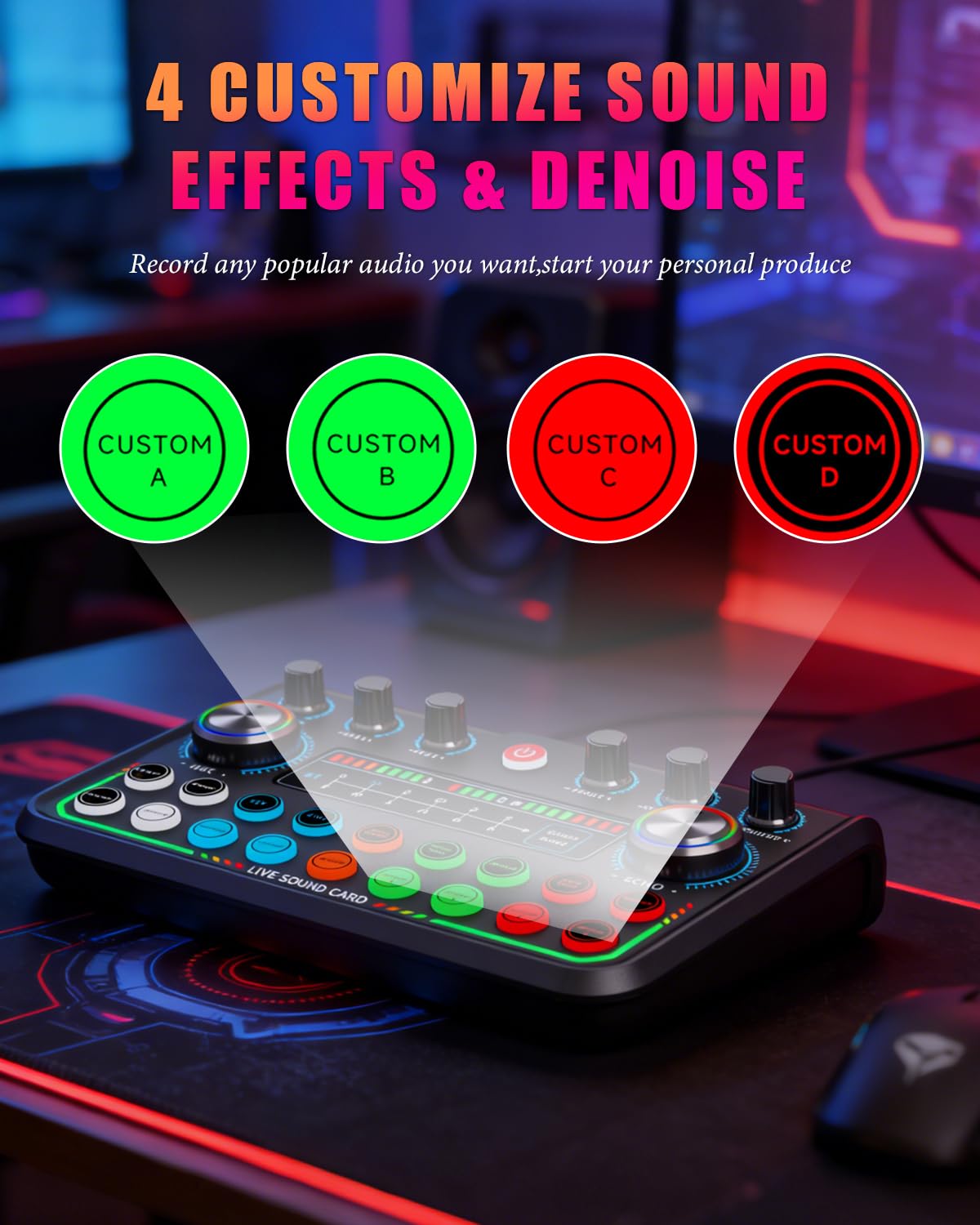 Podcast, microfono bundle, studio completo di registrazione con 2 microfoni, podcasting e distorsione vocale, mixer audio all-in-one perfetto per streaming live, podcast, registrazione, canto, gioco