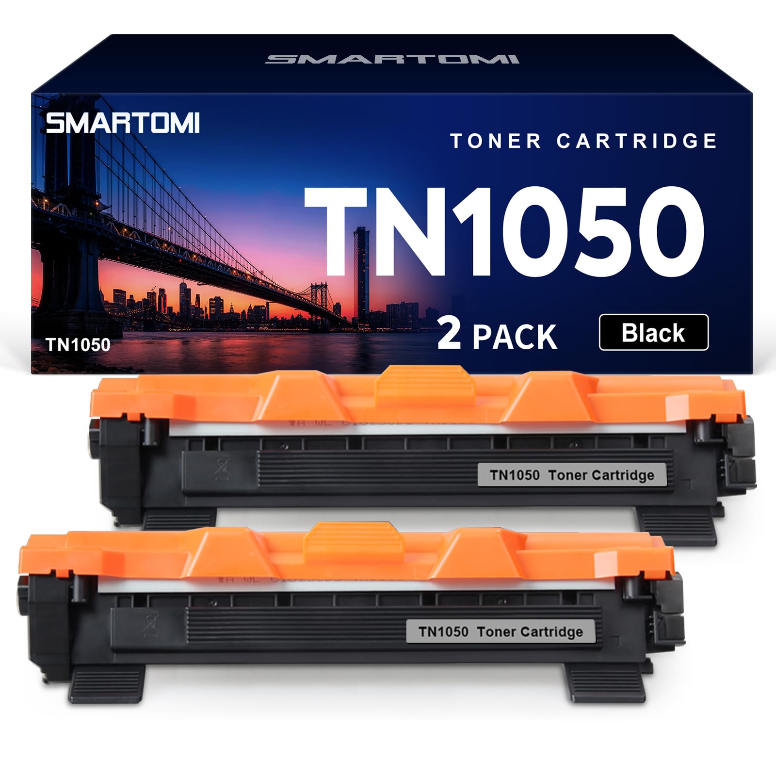SMARTOMI 2PK TN1050 Compatible Black Toner Cartridges Brother TN1050 for used with Brother HL-1110 HL-1112 HL-1212 HL-1210 DCP-1510 DCP-1610 DCP-1612 DCP-1512 MFC-1810 MFC-1910 Series Printers