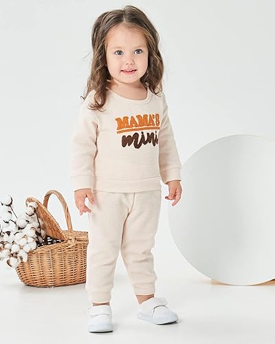 Miniatura 2 de Mikrdoo Conjunto de ropa para bebé y niña, conjunto de pantalones y tops para otoño e invierno