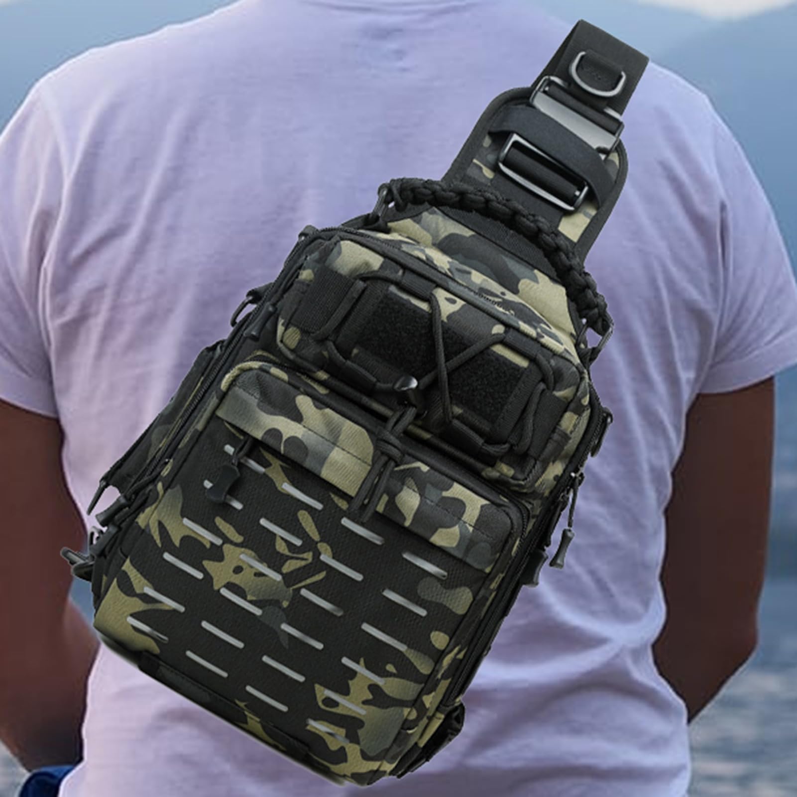 Borsa per attrezzatura da pesca - Borsa a tracolla da pesca Borsa a tracolla da pesca con grande capacità, borsa per attrezzatura da pesca | Borsa da pesca all'aperto Borsa a tracolla con fascia