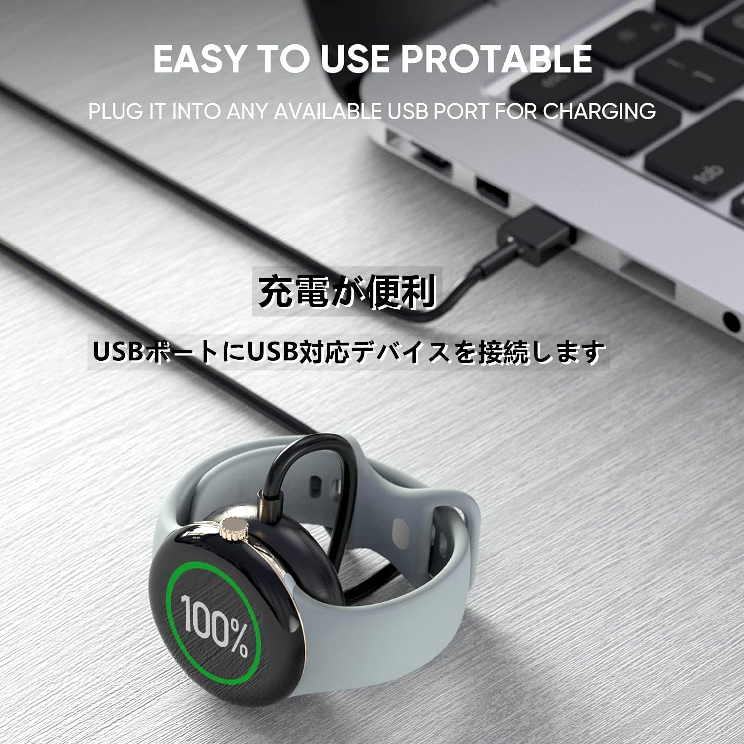 Amazon.co.jp: Google Pixel Watch 2対応 充電ケーブル 1m 磁気吸着 