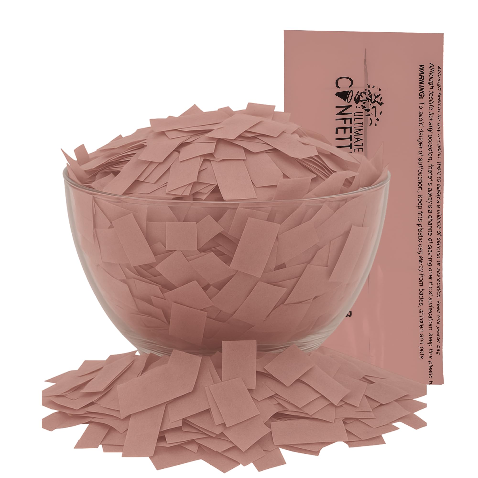 Ultimate Confetti Rectangular Mocha Mousse Paper Confetti - 1 lb