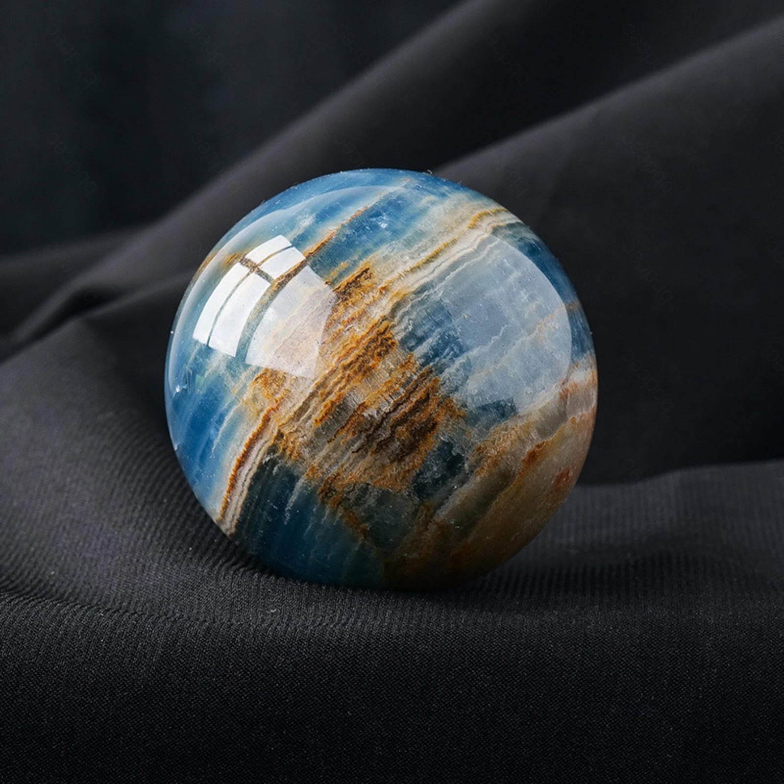 Ylquxeuv One Color Fluorite Rough Stone Crystal Ball Rainbow For Decoration Or Magic,Blue Rex-5Cm