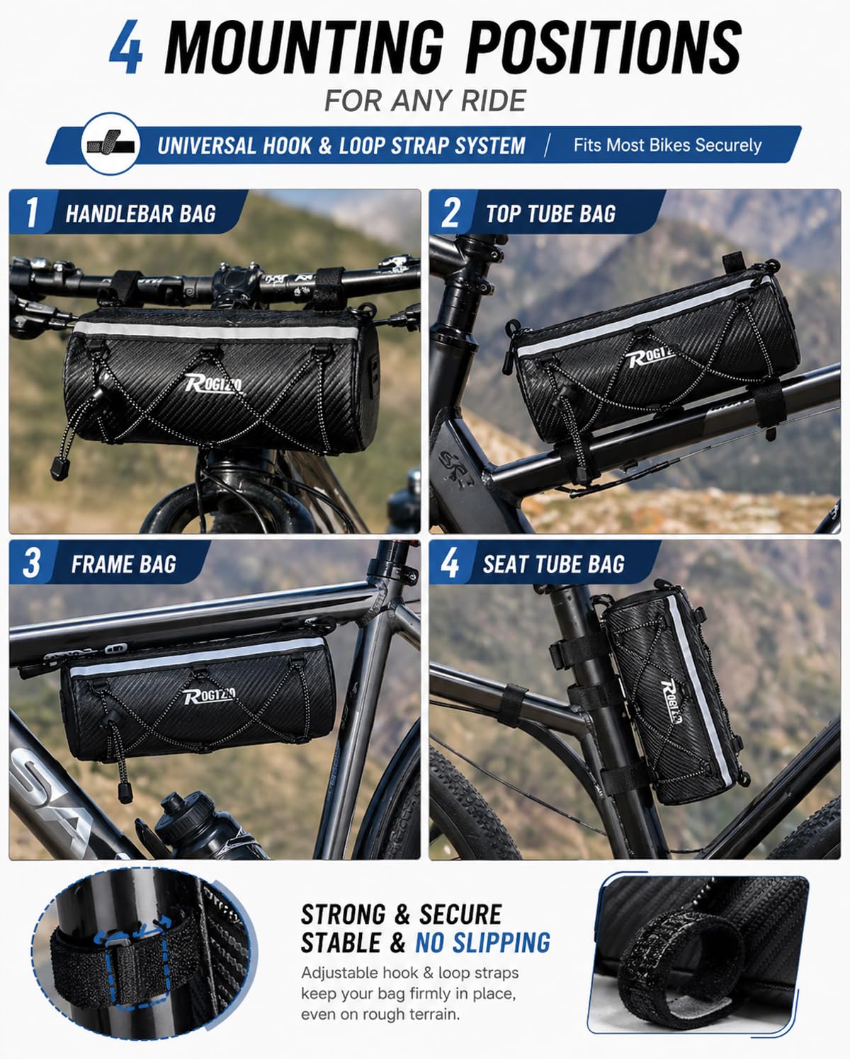 Borsa da manubrio a rullo per bicicletta con tracolla, Borsa Telaio Bici Impermeabile, un accessorio da ciclismo professionale per bici da strada, da città e mountain bike