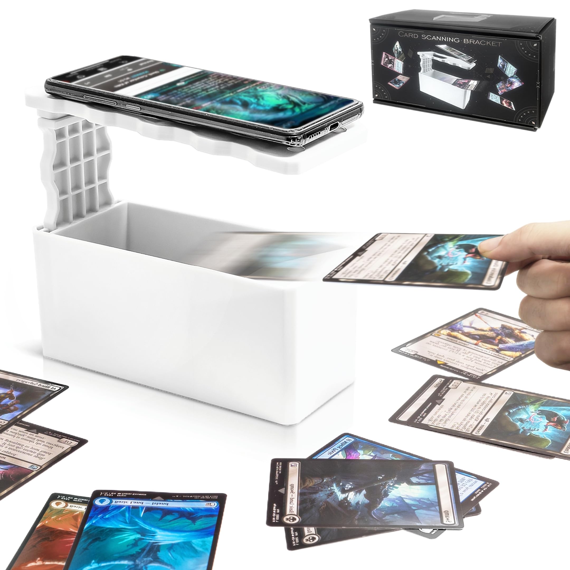 kowgical Card Scanner Stand Phone Holder for Game Cards, Easily Scanning Game Card, Price Check Collectible Cards Scanner Phone Holder for Holidays Game Nights