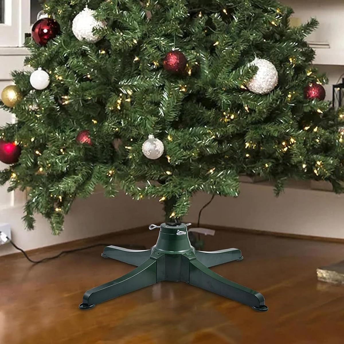 360-degree Rotating Christmas Tree Stand, Home Garden Artificial Tree Stand, Suitable for Shopping Malls, Home Use (80cm)