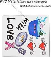 Vista 4 de Maydahui 2 Sheets Mom Kitchen Wall Stickers Kitchen Quote Wall Decals Mom's Kitchen is Seasoned with Love Wall Decals (17.7x21.6 Inch) Utensil