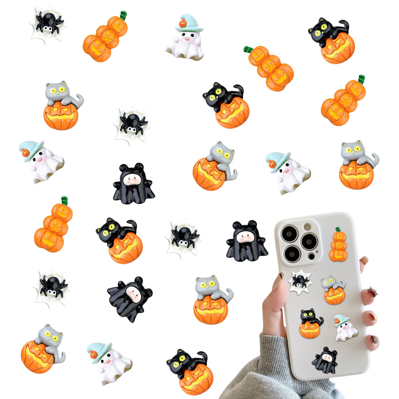 オニオオハシ　レジンヘアゴム　ハロウィン　蜘蛛 オニオオハシ レジンヘアゴム ハロウィン 猫 猫 ヘアゴム