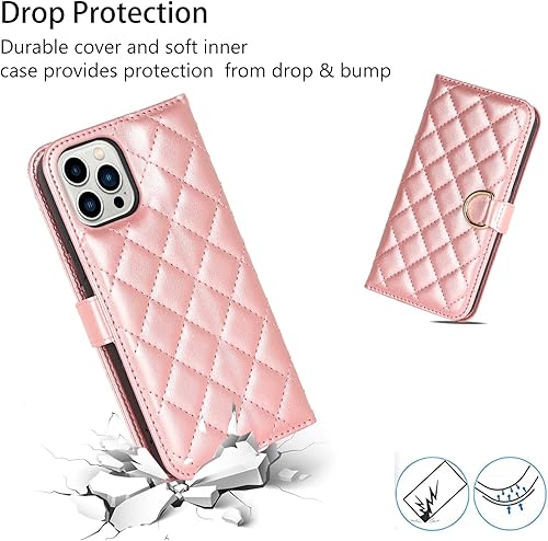 Miniatura 6 de Havaya Funda tipo cartera para iPhone 13 Pro Max para mujer iPhone 13 Pro Max con tarjetero y ranuras para tarjetas de crédito y funda con tapa