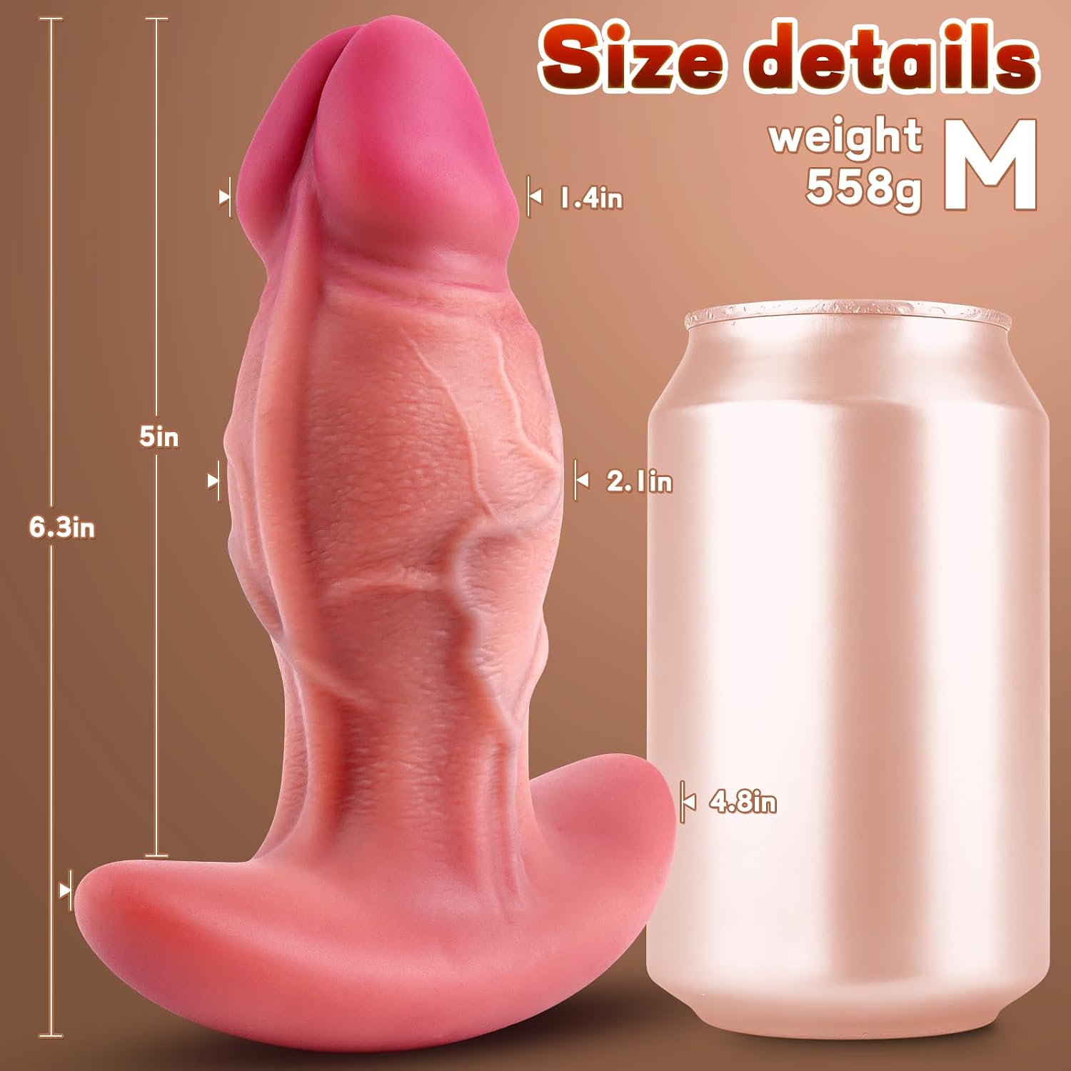7" Medium Silicone Butt Plug for Advanced Anal Training, Thick Realistic Anal Plug with T-Base, Soft Wearable Anal Dildo for Deep Stretching – Adult Sex Toy for Men & Women