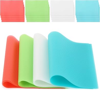 16Pcs Refrigerator Liners, Washable Fridge Liner Shelf Mats Pads for Kitchen Organizer, 4 Colors