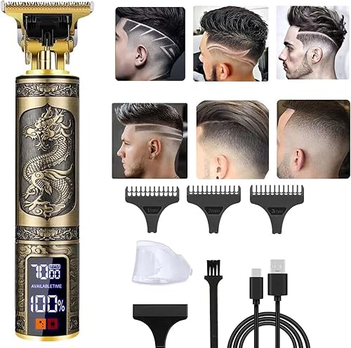 Miniatura 3 de Nave Recortadora de barba y cortapelos para hombres, maquinilla de afeitar eléctrica inalámbrica y recargable para cuerpo, cabello, barba y bigote,