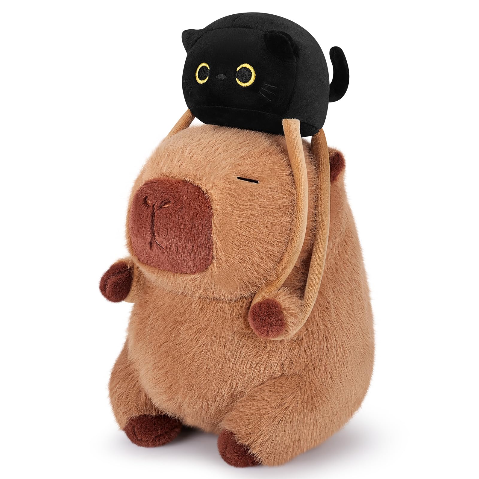 Capybara Plush Toy Stuffed Capybara Toy with Tiny Bag, Cuddly Toys Stuffed Animal Plush Pillow Simulation Animals Plushies Soft Animal Plushie Hugging Pillow Fluffy Cushion Doll Present Decor