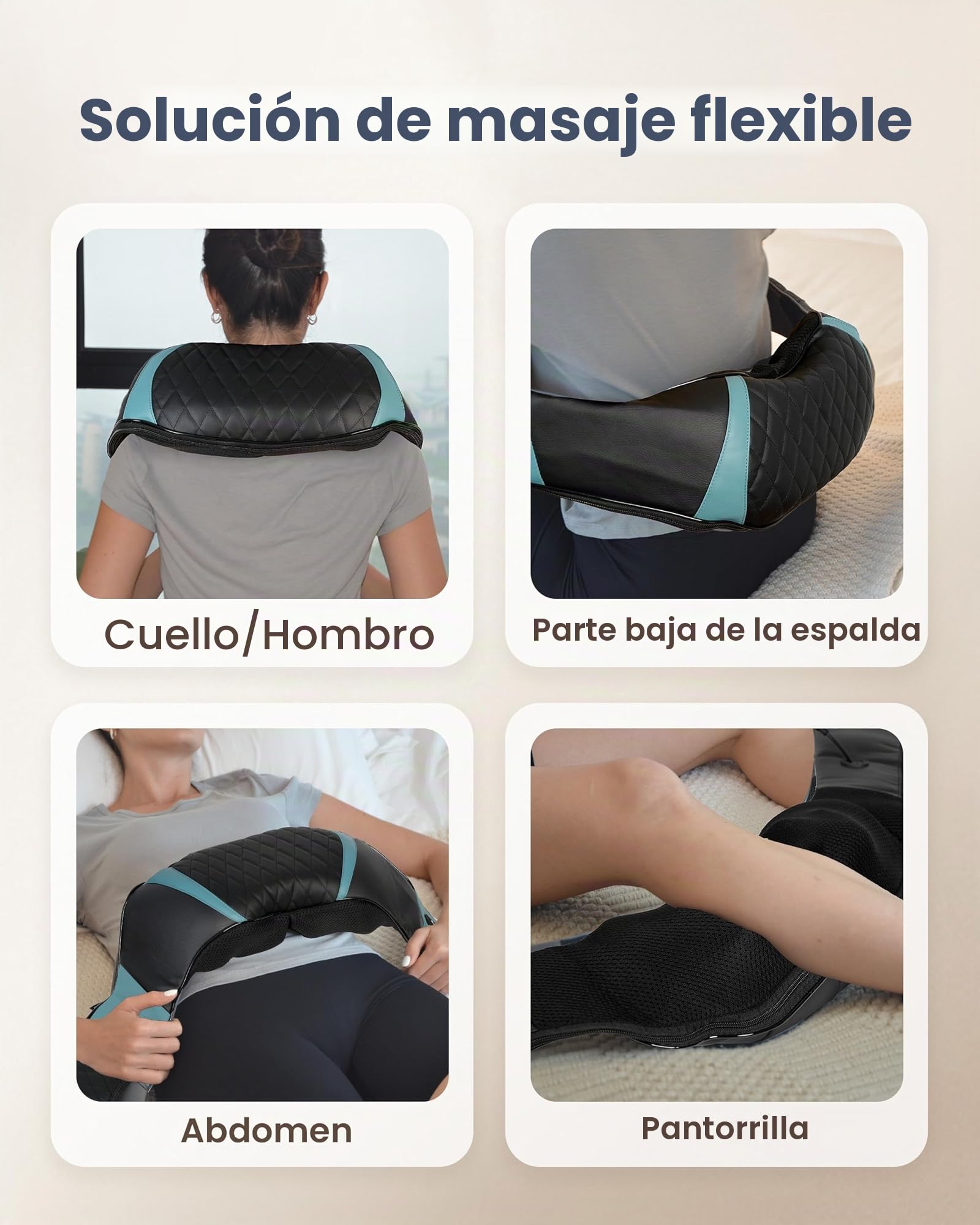 COMFIER Masajeador Cervical y Espalda Inalámbrico con Shiatsu y Calor, Masajeador Cervical Profundo 3D, Alivia el Cuello, la Espalda y la Columna Lumbar, Regalo para Mujeres y Hombres