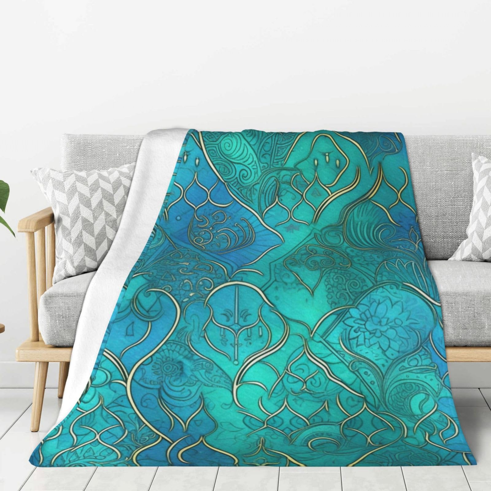 Couverture en flanelle légère et lavable pour lit ou canapé