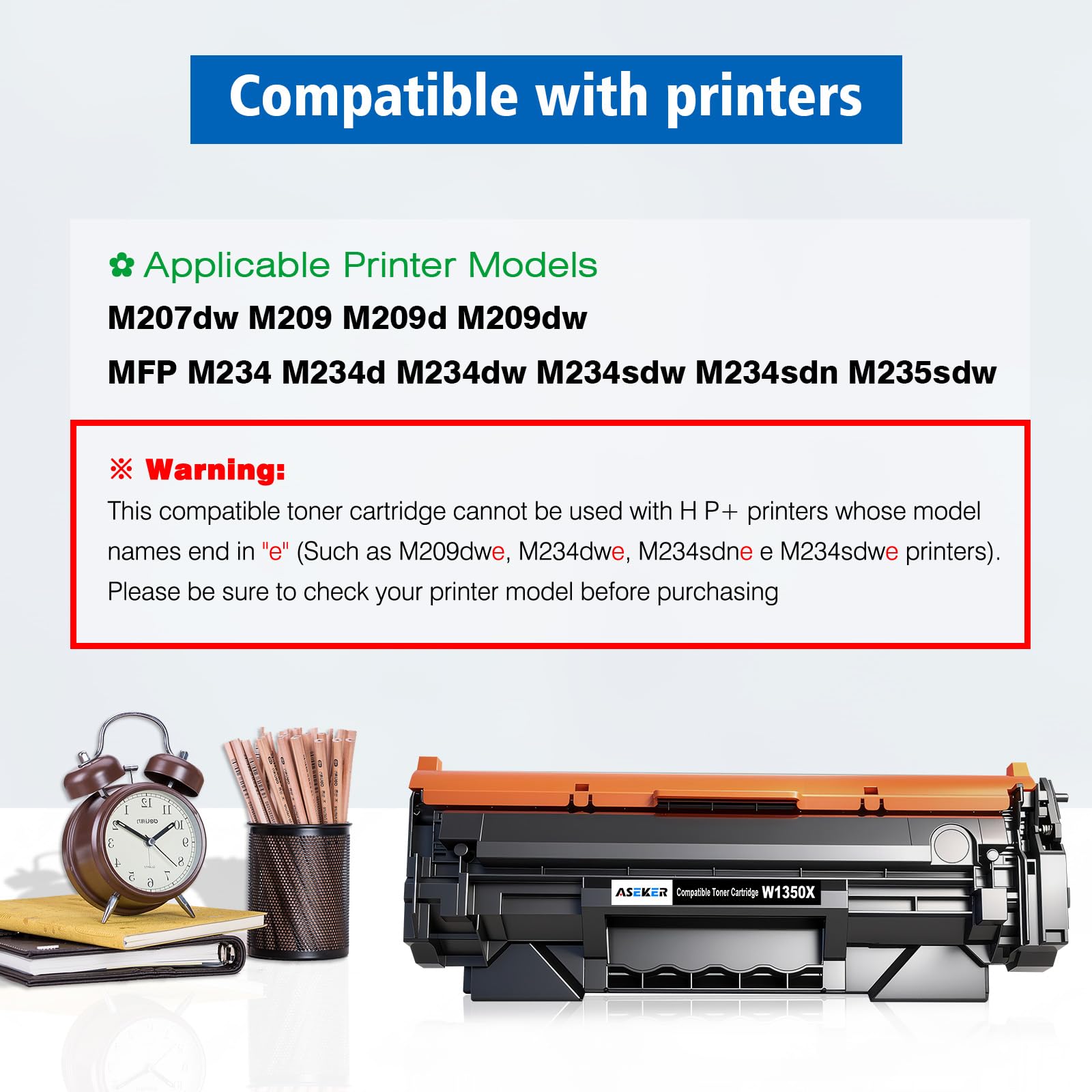 135X W1350X Tóner Cartucho [con Chip] Alto Rendimiento 2400 páginas Compatible para HP 135A W1350A LaserJet M207dw M209 M209d M209dw M234 M234d M234dw M234sdw M234sdn M235sdw Impresora — view 3