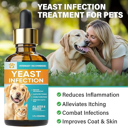 Miniatura 2 de Tratamiento de infección por levaduras para perros, tratamiento natural y suave de infección de oído de perro, alivio rápido de la picazón en la