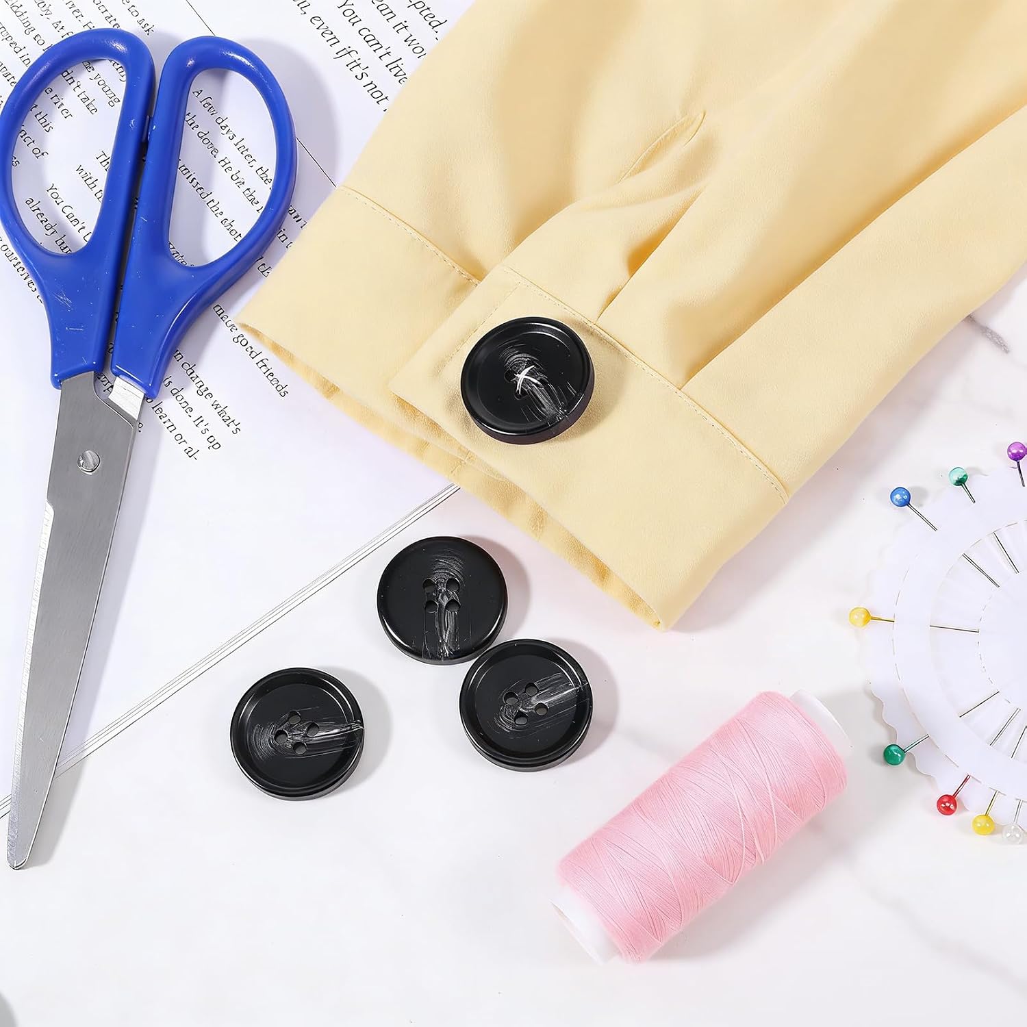 10 Pcs Large Black Buttons 1 Inch Black Buttons for Sewing 4 Hole Flatback 25mm Big Round Resin Coat Button for Crafts, Clothing, Suits, Overcoats, Winter Coats, Jacket, Sewing DIY Art Craft Projects image 5