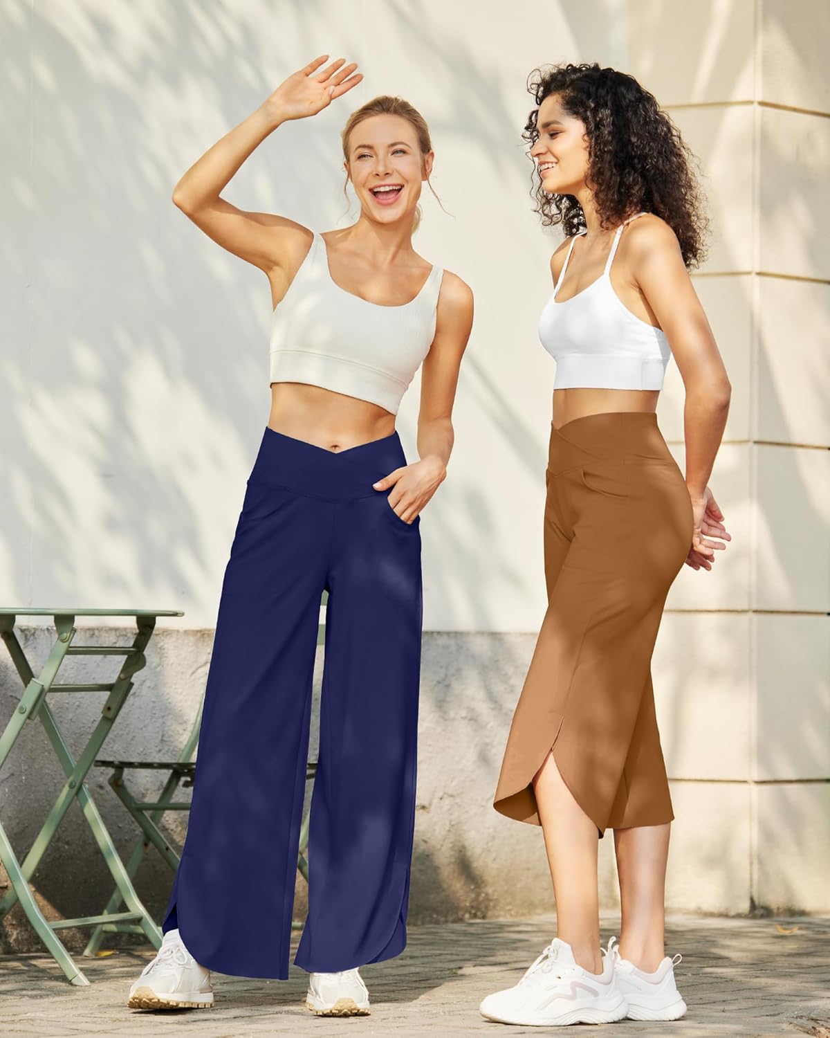 G4Free Capri Pants for Women Wide Leg Yoga Pants for Summer Flowy Capris Loose Casual Cropped Pants with Pockets - Image 3