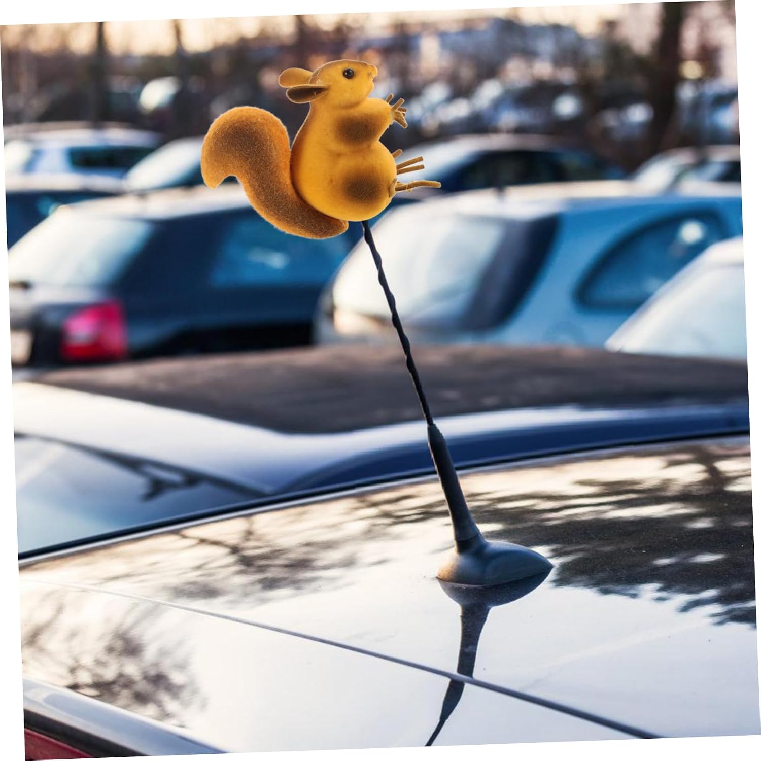 Gatuida 3pcs Butterfly Car Antenna Topper Squirrel Decor for Car Christmas Squirrel Roof Ornament