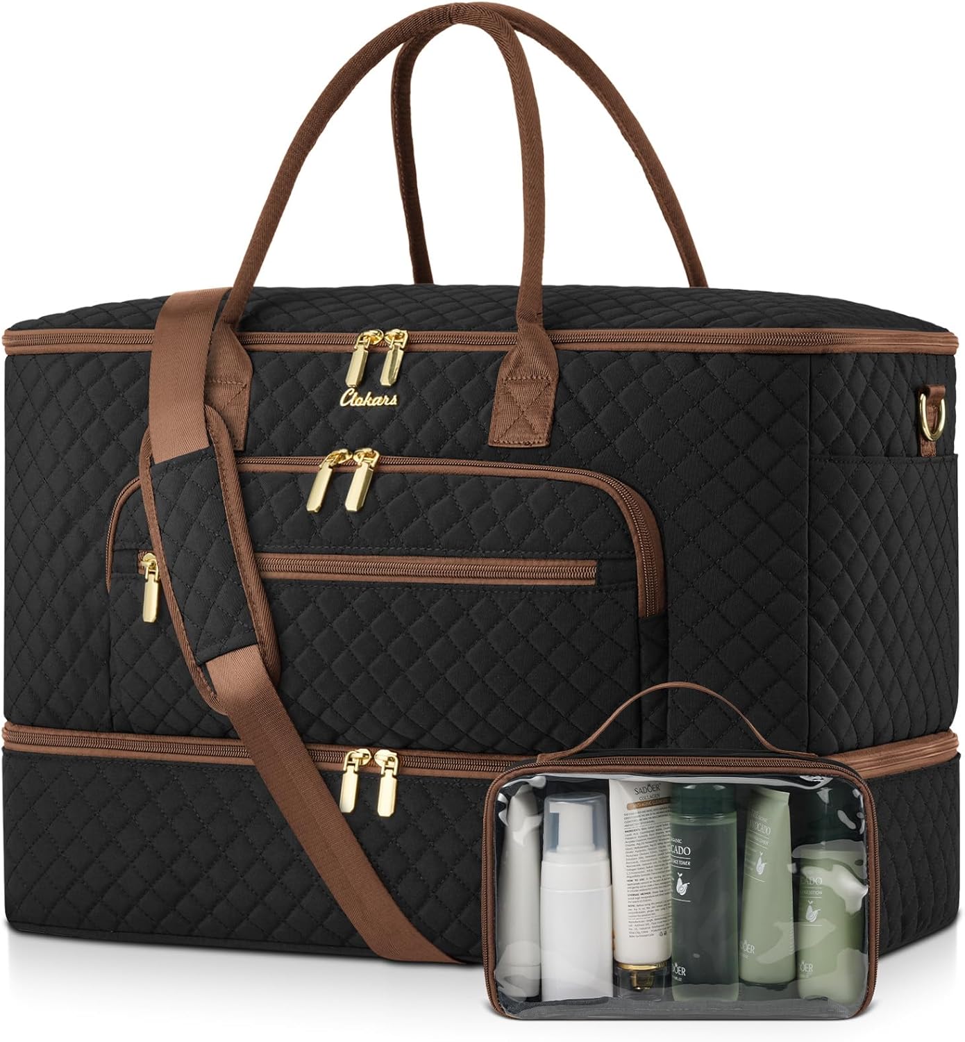 Travel Duffle Bag, Wide Open Large Weekender Bag for Women with Shoe Compartment…