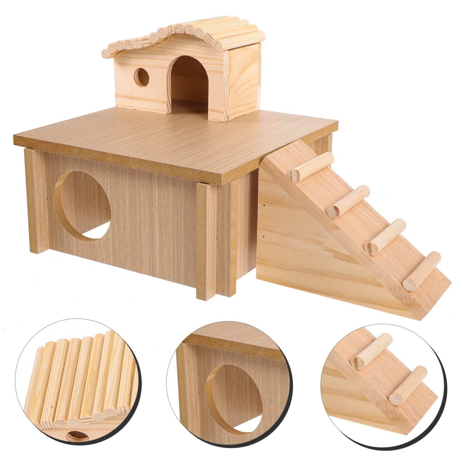Toddmomy Hamsterbrücke mit Leiter Lustiges Hamsterspielzeug und Kleines Versteck für Hamster Haustierversteck für Käfig
