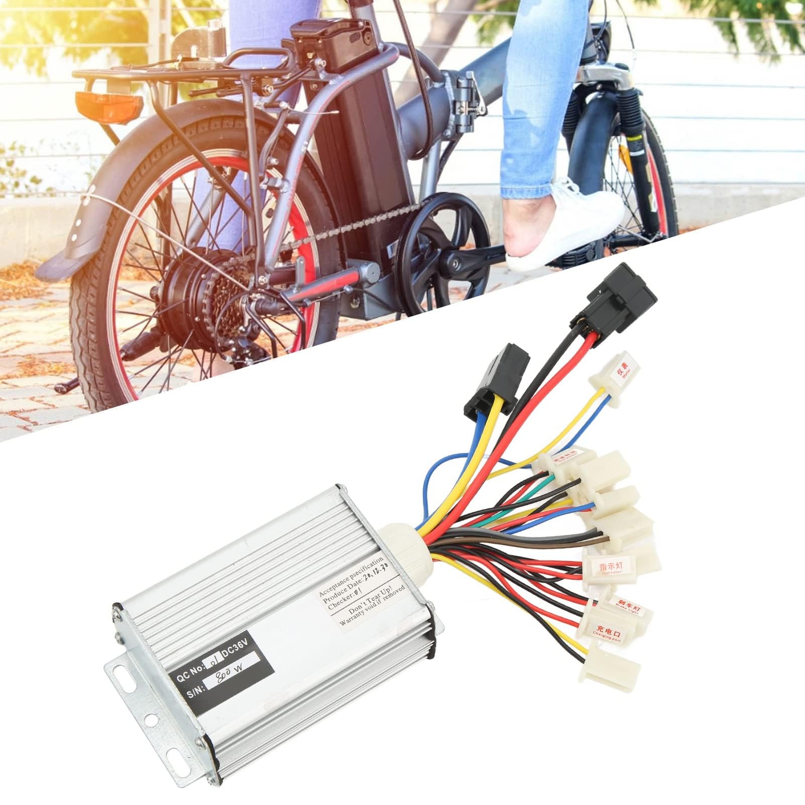 Alomejor 36V 800W, Controlador de Motor de Cepillo, Controlador de Velocidad de Bicicleta Eléctrica, Scooter Eléctrico, Motor de Cepillo de Triciclo