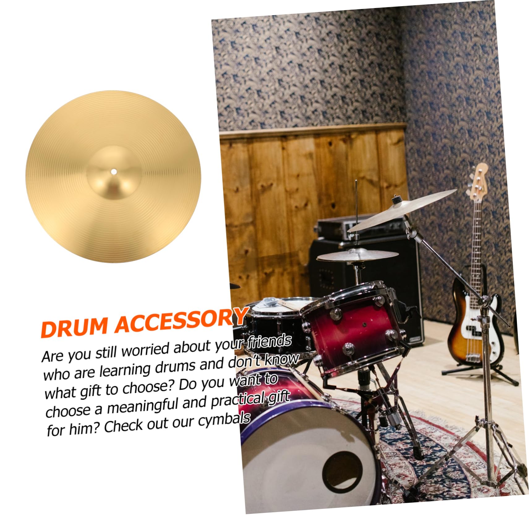 ifundom Upgrade Your Drum Kit Alloy Brass Jazz Drum Cymbals High Hat Crash Splash Clap Cymbals
