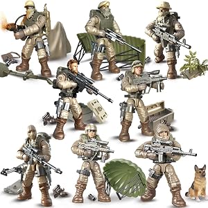 8 PCS Building Block City Policeman Action Mini-Figures Multiple Military Weapons Accessories SWAT Model Equipment Military Figures Assembly Building Toys Party Favors Gift for Boys