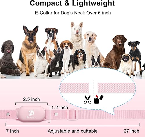 Miniatura 6 de Bousnic Collar de entrenamiento para perros con control remoto, collar de choque de perro de 1000 pies para perros pequeños, medianos y grandes,