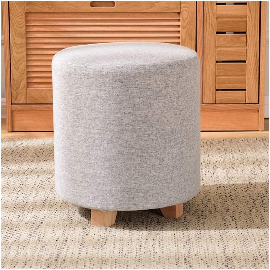 Tabouret de Canapé et Petit Repose-Pieds Gris en Tissu pour Salon