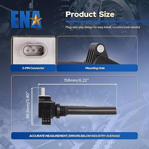 Miniatura 6 de ENA Juego de 6 bobinas de encendido UF826 compatibles con Ford Expedition Lincoln Navigator 2017 2018 2019 2020 2020 Ford GT V6 3.5L 2017 2019 2020