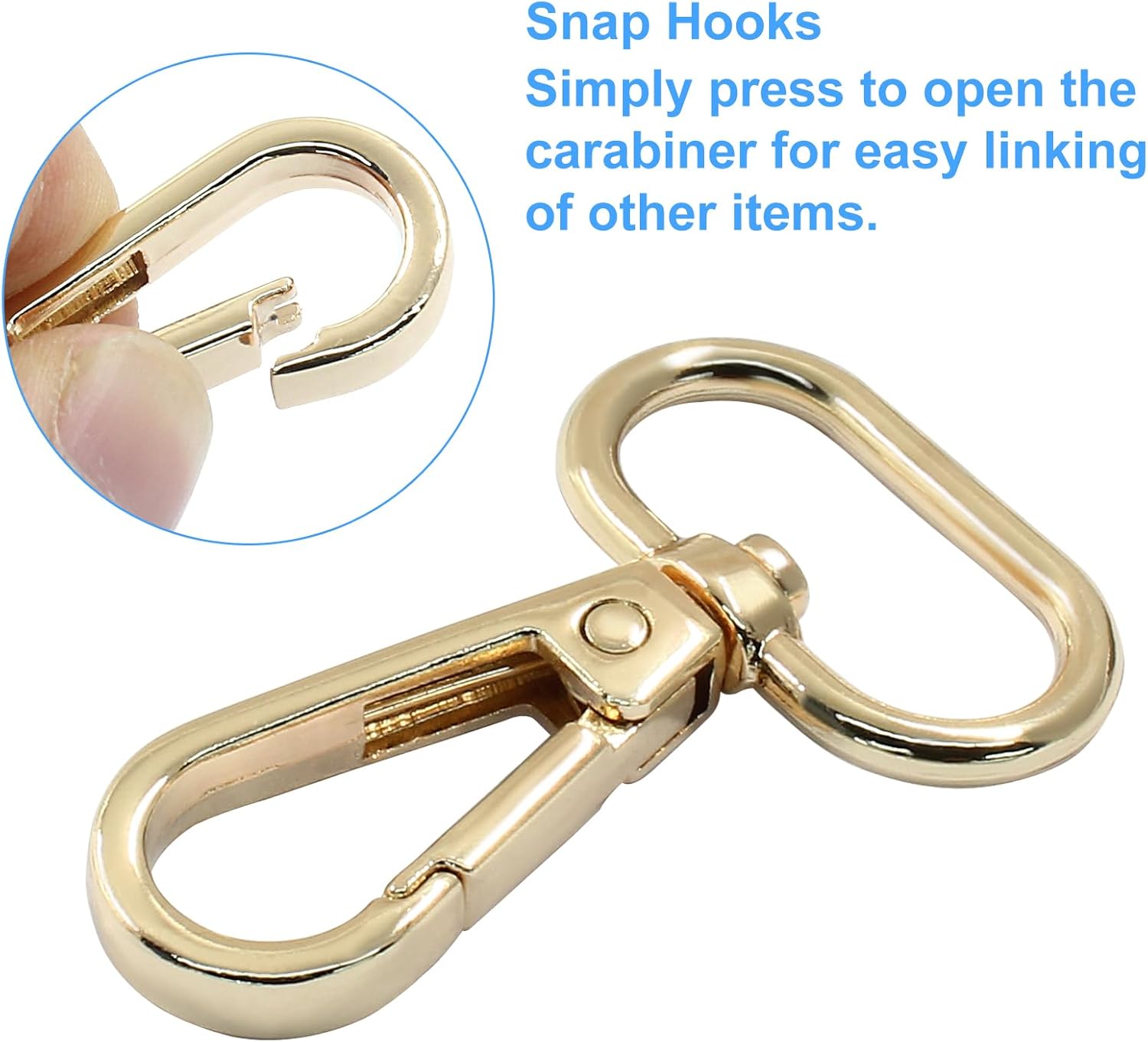16 Pack Swivel Lobster Clasps, 1 Inch Gold Lobster Claw Clasps for Keychains, Oval Ring Swivel Snap Hooks Metal Lobster Clips for Purse, Snap Tabs, Craft Making - Image 5