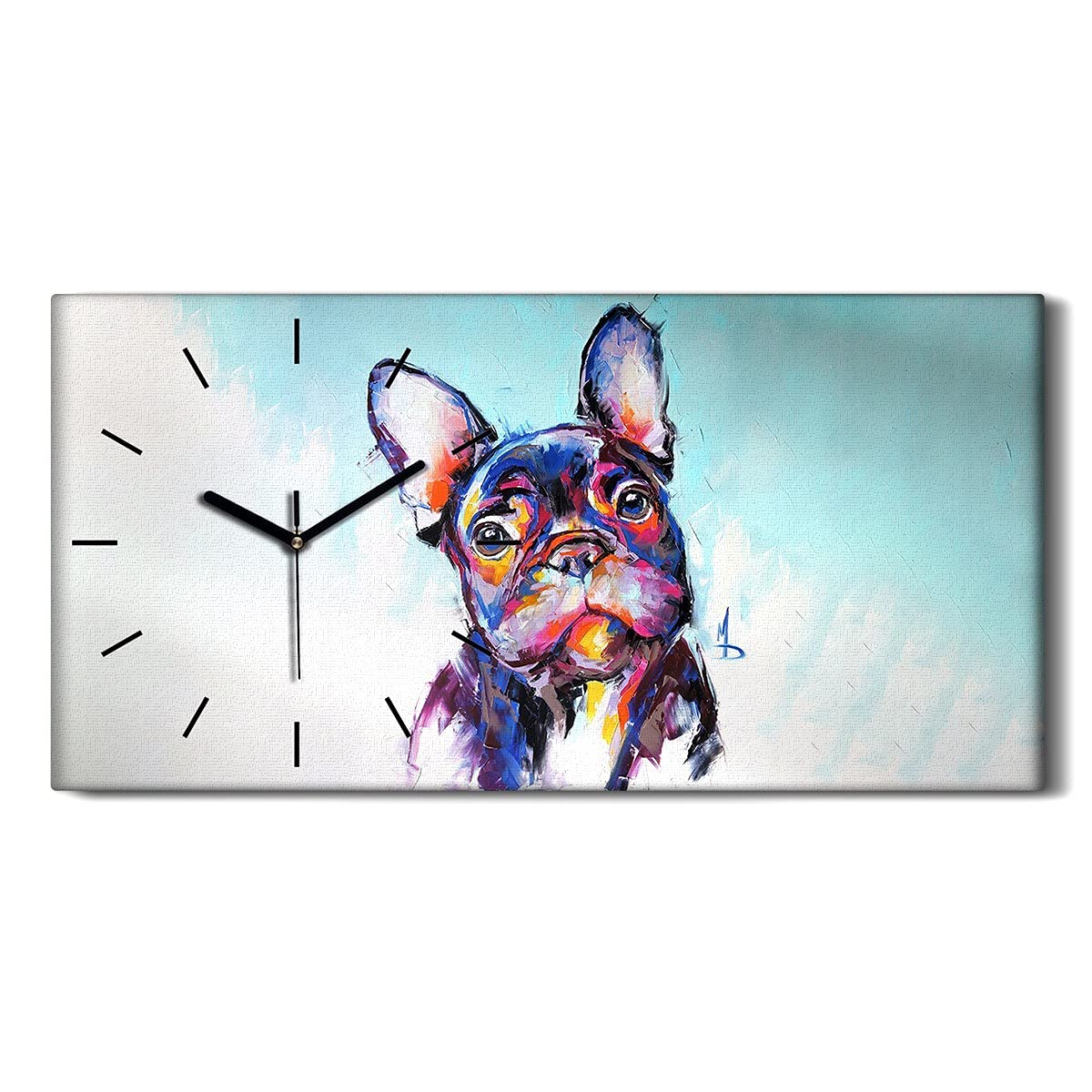 Horloge sur Toile Ne Pas Tic Tac pour Chambre Art Moderne Chien 60x30cm