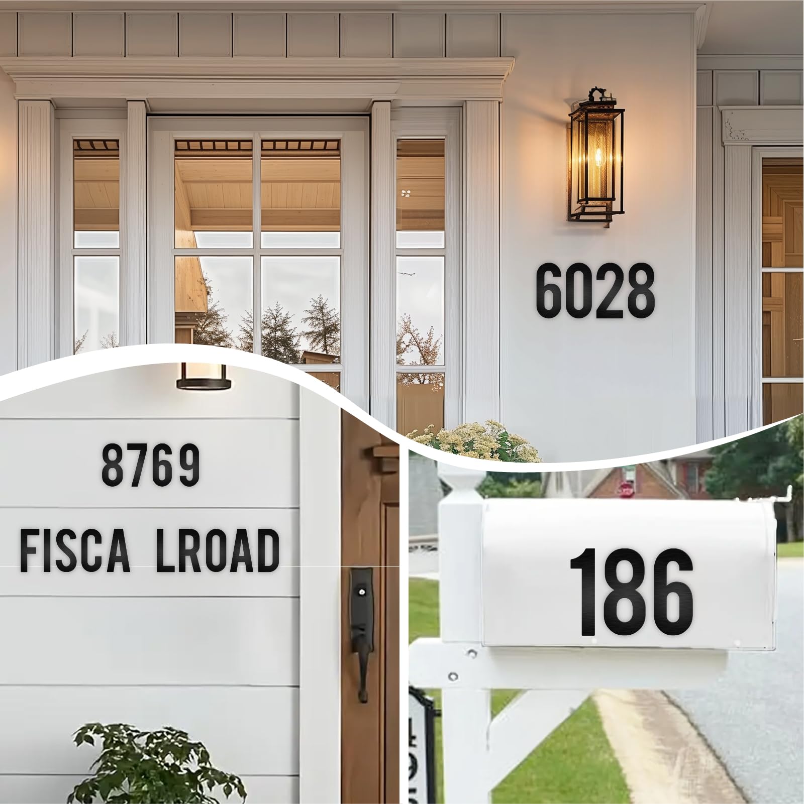 Números de puerta y letras de acero inoxidable de 50,8 cm, color negro, modernos números de buzón y números de casa para exteriores, números de dirección para casa o apartamento (G)