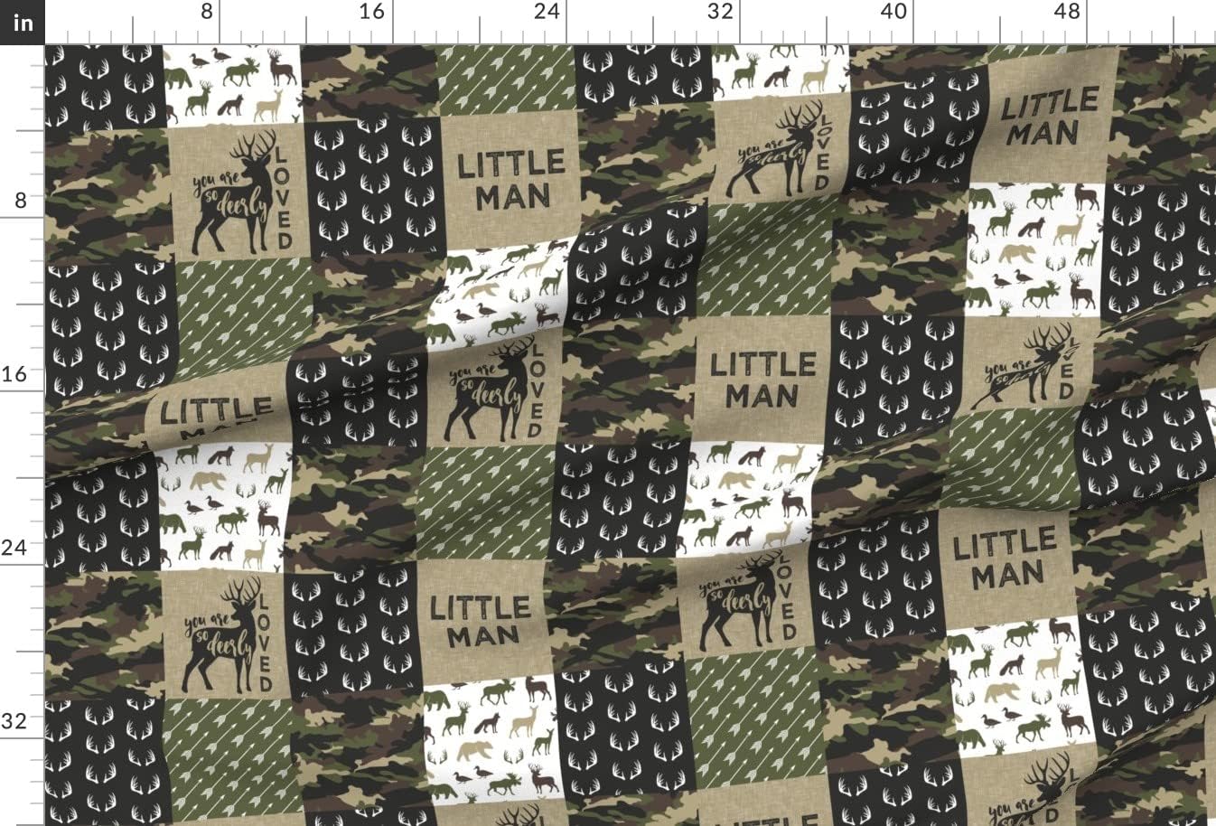 Spoonflower Fabric - Little Man Woodland Wholecloth Camouflage Camo Hunting Deer Boy Printed on Upholstery Velvet Fabric Fat Quarter - Upholstery Home Decor Bottomweight Apparel