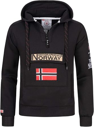 Geographical Norway Sweatshirt Gymclass Hoodie Man Cotton Blend Black Xl