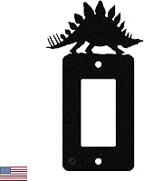 Vista 22 de Cubierta de Interruptor de Luz de Acero Americano, Cubierta de Enchufe con Decoración de Dinosaurio, Cuerpo de Tiranosaurio T-Rex, Interruptor