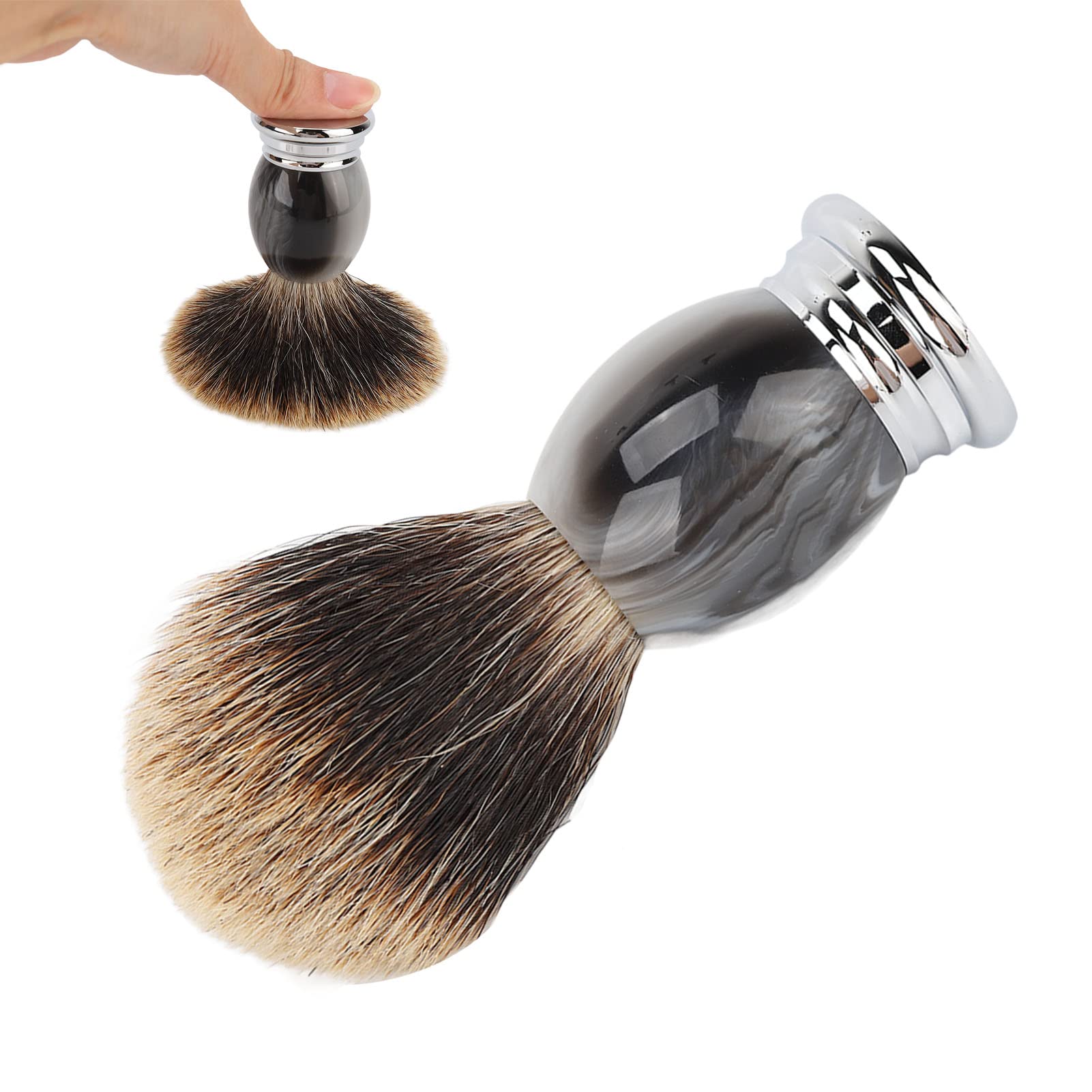 Pennello barba sintetico per uomo Strumento per la cura della barba con manico in lega di alluminio premium per uso domestico in salone viaggio