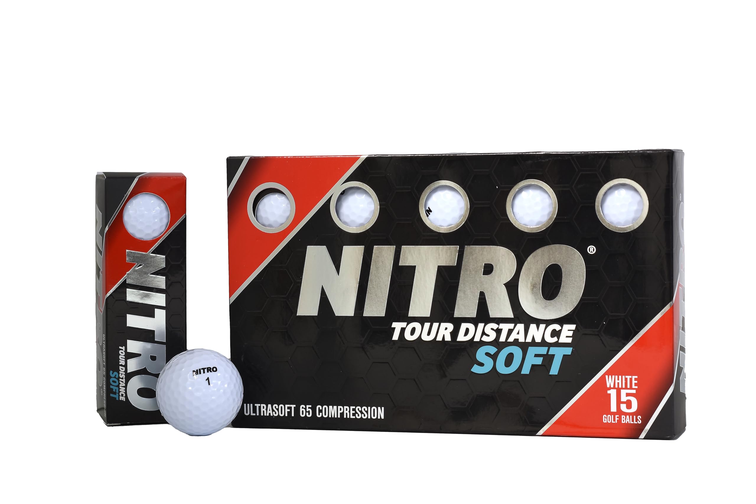Nitro Tour Distance Soft Golf Balls [15-Ball]