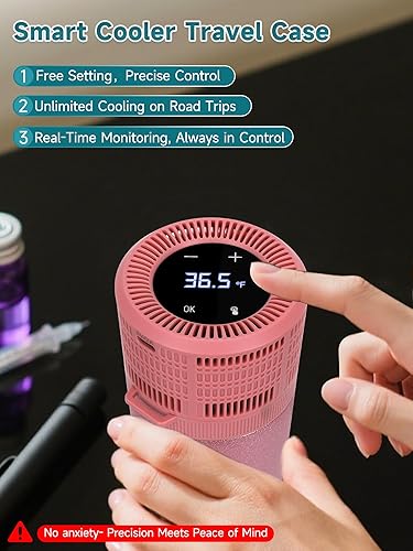 Miniatura 2 de Maletín de viaje eléctrico de insulina, cargador USB y caja de hielo Biogel - Horas ilimitadas, 35-68F Enfriador médico personalizado y temperatura