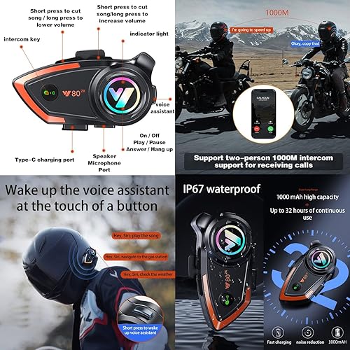 Miniatura 5 de Casco modular Bluetooth de doble visera para motocicleta, casco integrado abatible de cara completa, con Bluetooth impermeable que puede soportar