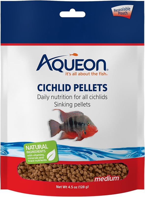 Ração em Pellets para Peixes Ciclídeos Aqueon Tamanho Médio 128 g