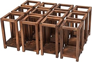 12 Pcs Wooden Lanterns for Centerpieces, 10.6 Inch Rustic Wedding Table ...