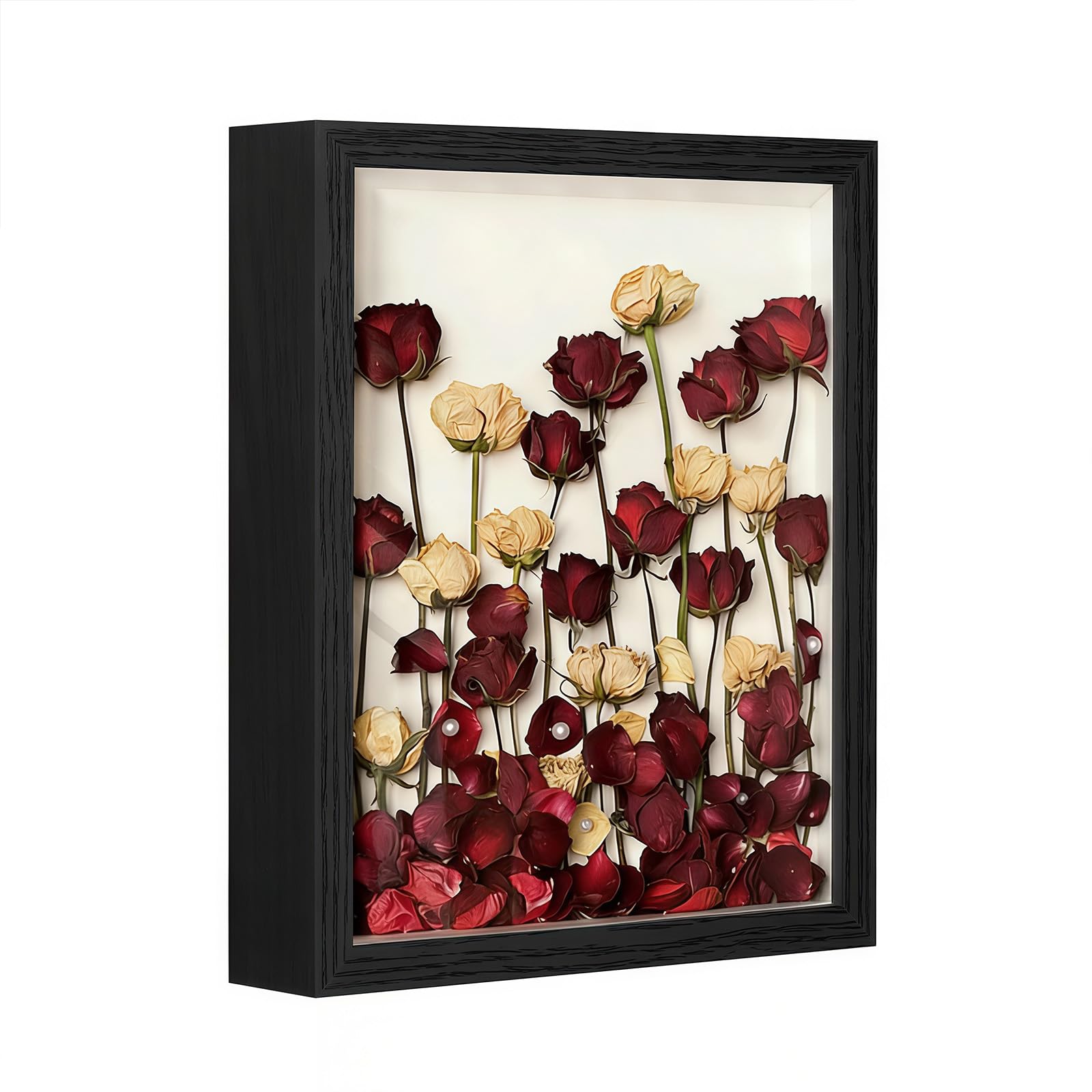 3D Shadow Box, 21 x 29.7 cm Shadow Box Frame Deep Picture Frame, 3D Picture Frame, Wooden Deep Frame Display Box for Crafts Memorabilia Flower Tickets Medal 3 CM (Black)