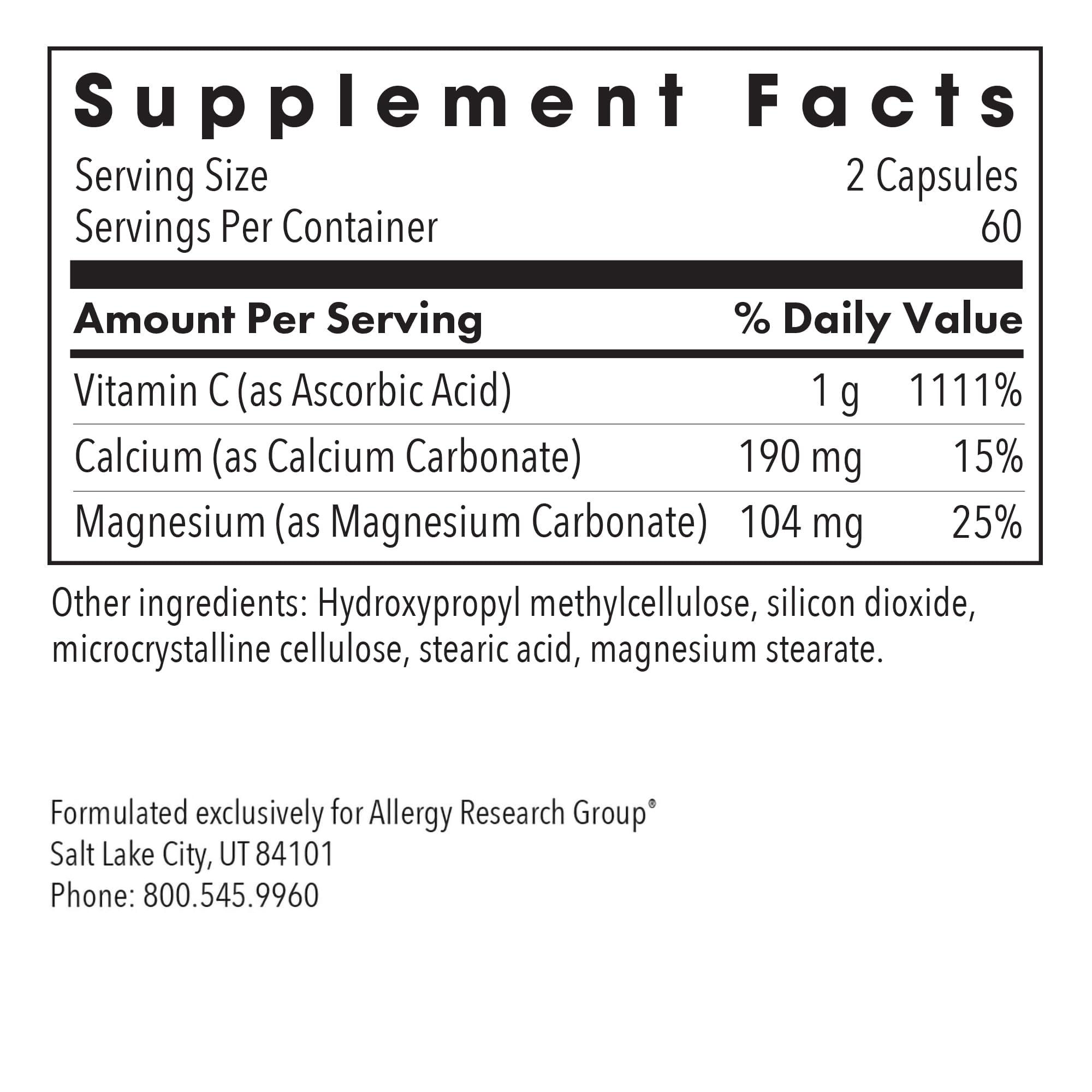 ARG Buffered Vitamin C 1000 mg, Immune Support, 120 Count — Amazon image 2