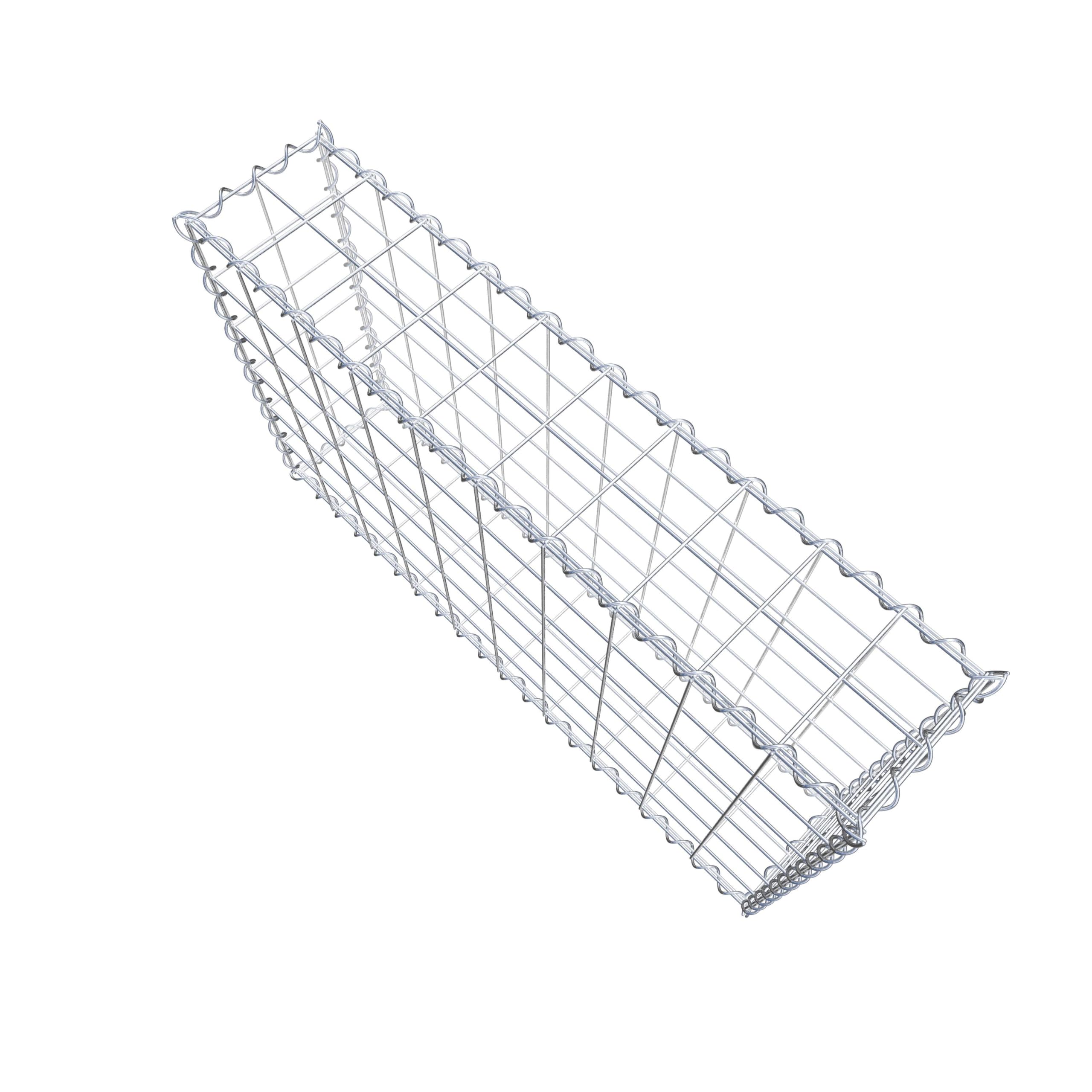 Gabione Steinkorb Eckig – 100x80x20 Cm, Maschenweite 10x10 Cm, Galvanisch Verzinkt, Spiralverschluss