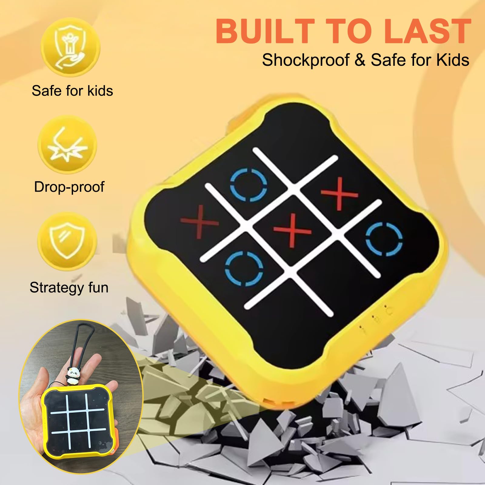 PEAKGEAR Electronic Tic Tac Toe Bolt Game, 4-in-1 Noughts and Crosses Puzzle, Memory Training Handheld Game - Image 2