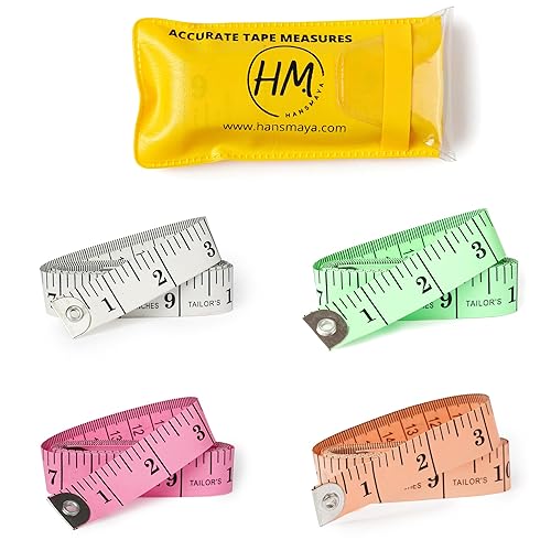 Paquete de 5 cintas métricas flexibles, cinta métrica y estándar precisa de doble escala, cinta métrica suave para cuerpo, pérdida de peso, costura